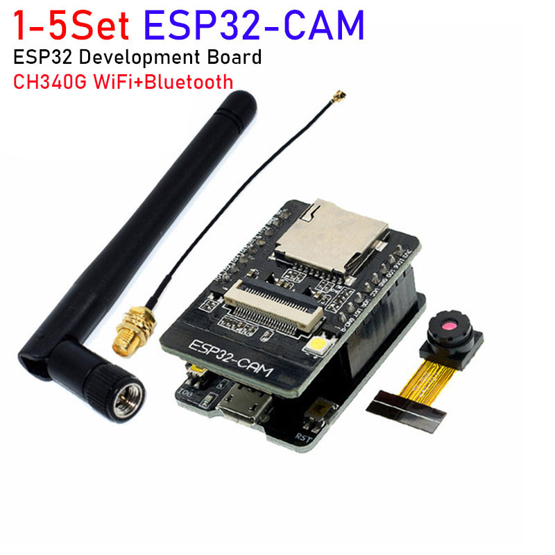 1-5Set ESP32-CAM ESP32 Modu 802 Ib/g/n/e/i WiFi