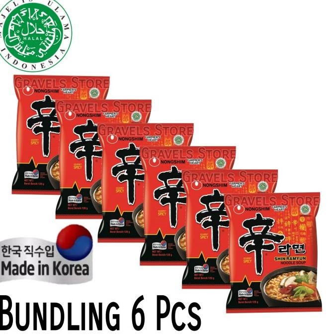 

[Bundling 6 Pcs] Nongshim Shin Ramyun Original Korean / Made in Korea KTS
