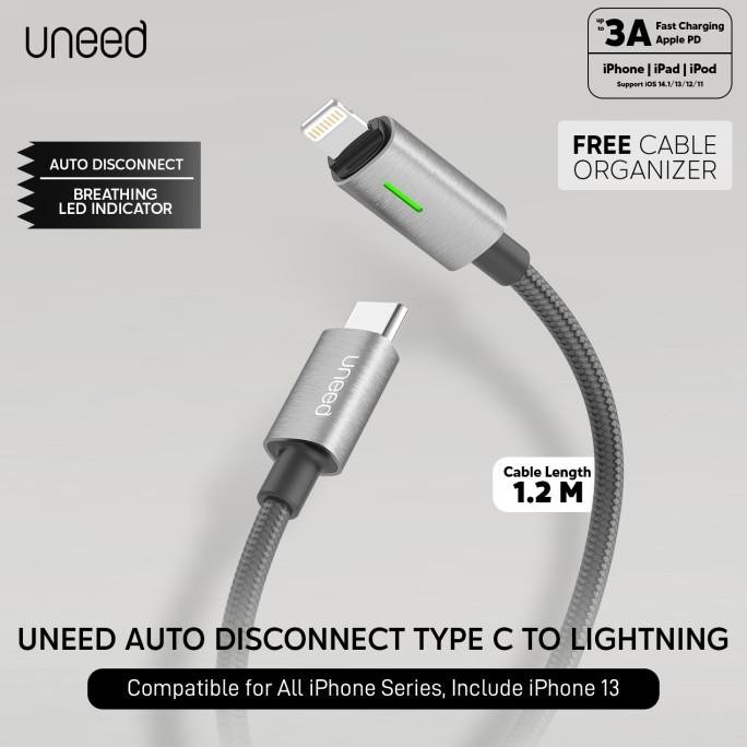 Uneed Kabel Data Auto Disconnect Type C To Iphone Lightning - Ucb45Ci