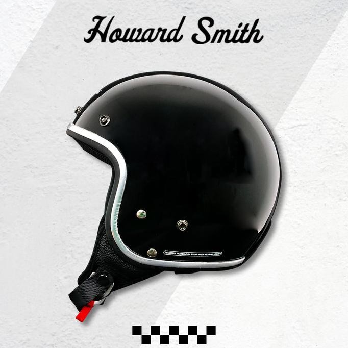 Howard Smith Master Retro Helm Half Face - Deep Black
