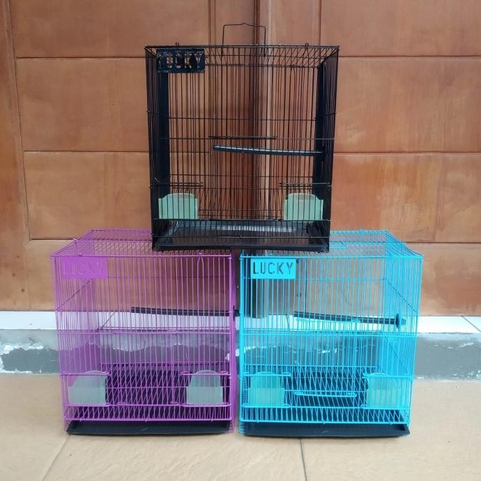 Kandang Sangkar Burung Lovebird Hamster Kecil Merk Lucky Khusus Biru