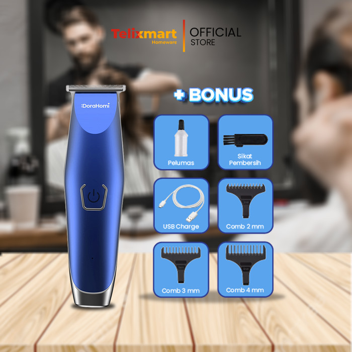 Diskon Dorahomi Mesin Cukur Rambut Alat Pencukur Kumis Jenggot Baterai Cas