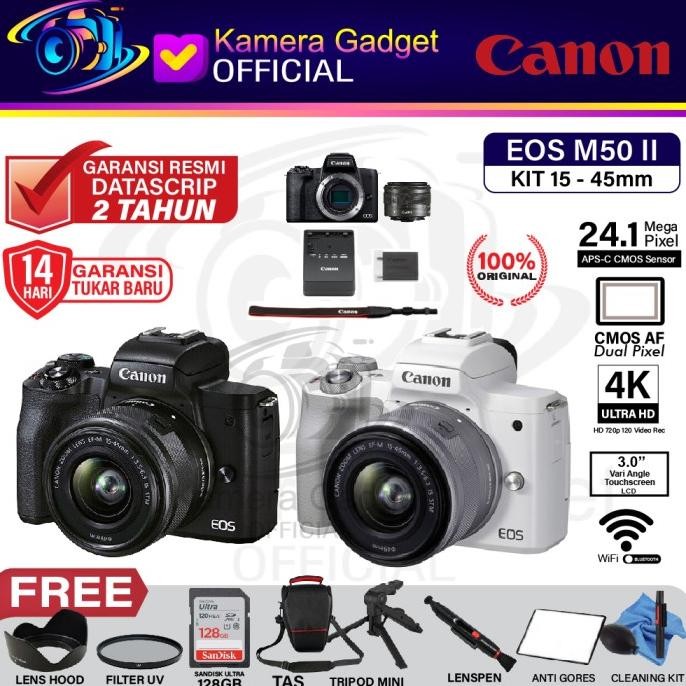 Canon Eos M50 Ii Kit 15-45Mm Distri M 50 Mark 2 Mirrorless Paket