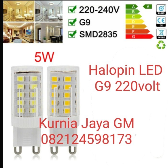 LIMITED EDITION Halogen LED G9 220volt 5watt / Lampu Hias Halopin G9 220volt LED SMD