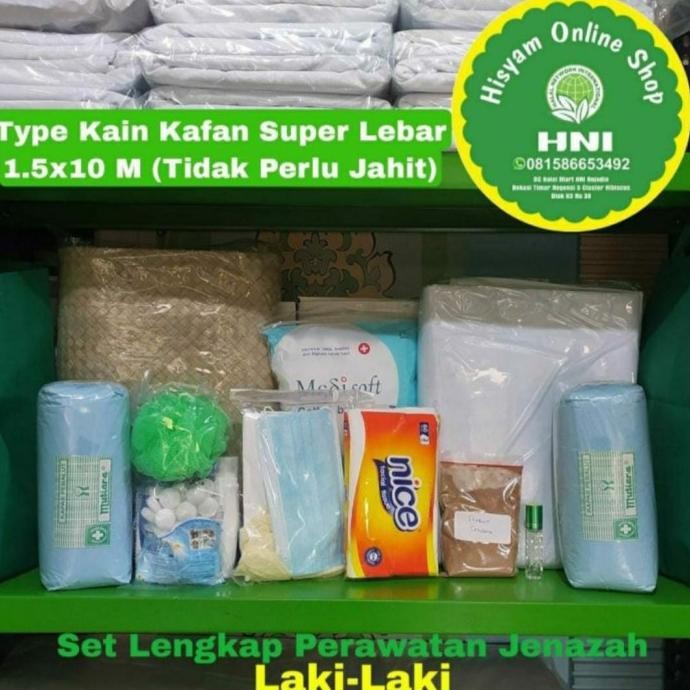 Set Lengkap Pengurusan Jenazah | Kain Kafan Siap Pakai untuk Laki-Laki SALE