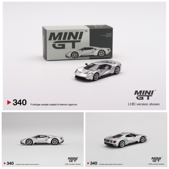 MINIGT 340 FORD GT INGOT SILVER DIECAST MINI GT MGT