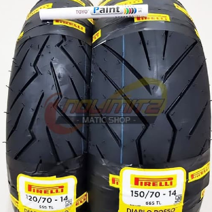 Ban Pirelli Diablo Rosso Scooter Depan Belakang Aerox 155 Spidol Toyo