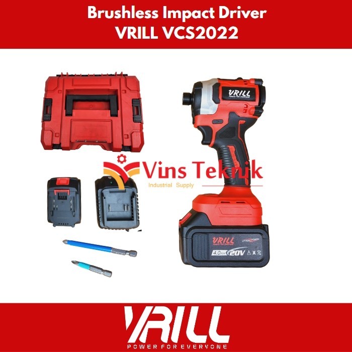Mesin bor obeng cordless brushless impact screw driver VRILL VCS2022