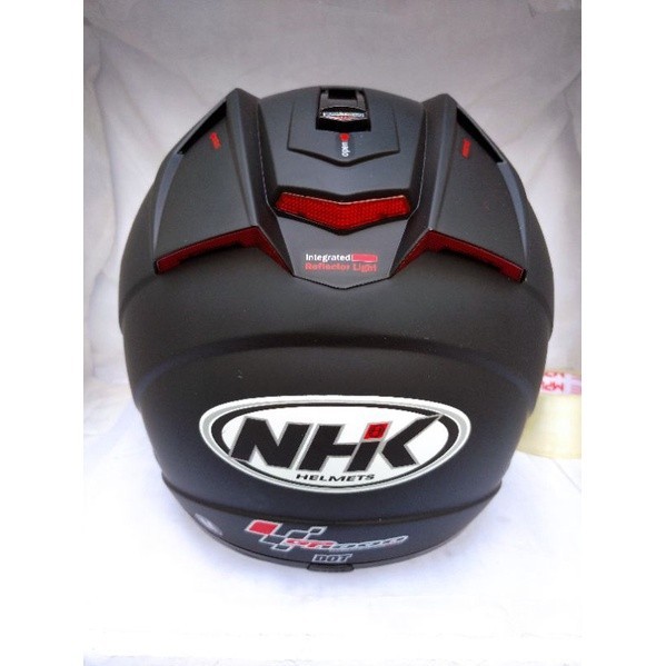 Helm Nhk Gp1000 Solid Hitam Doff Kaca Double Visor Helm Full Face