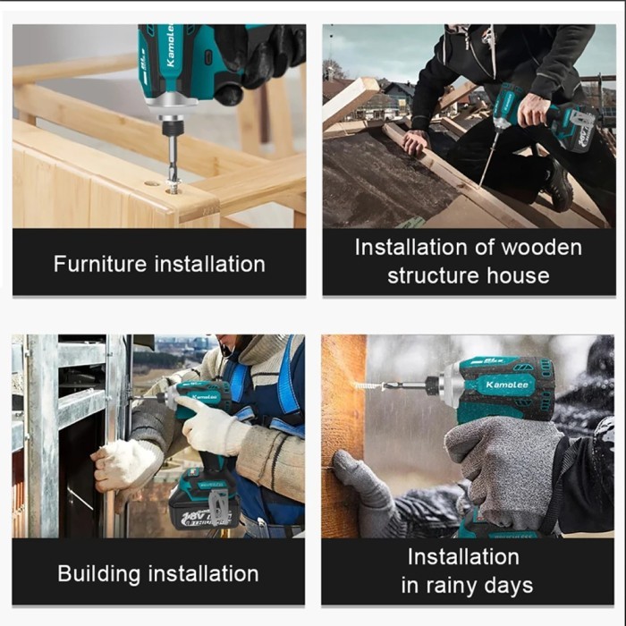 Kamolee Impact Driver 588Nm 4 Speed Brushless Obeng Elektrik