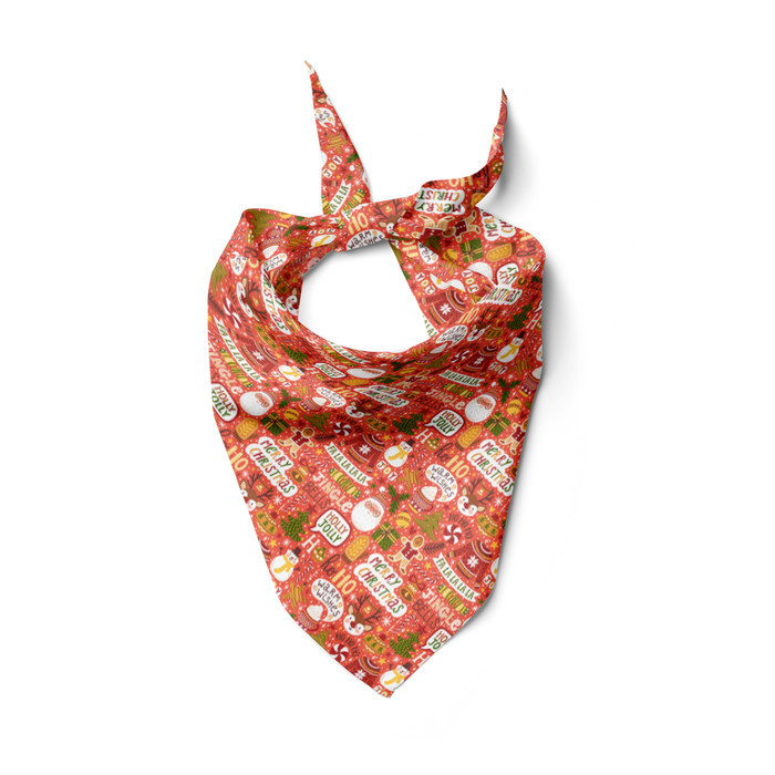 BISA GOSEND Bandana Natal Anjing Kucing / Scarf Anjing Kucing Holly Jolly