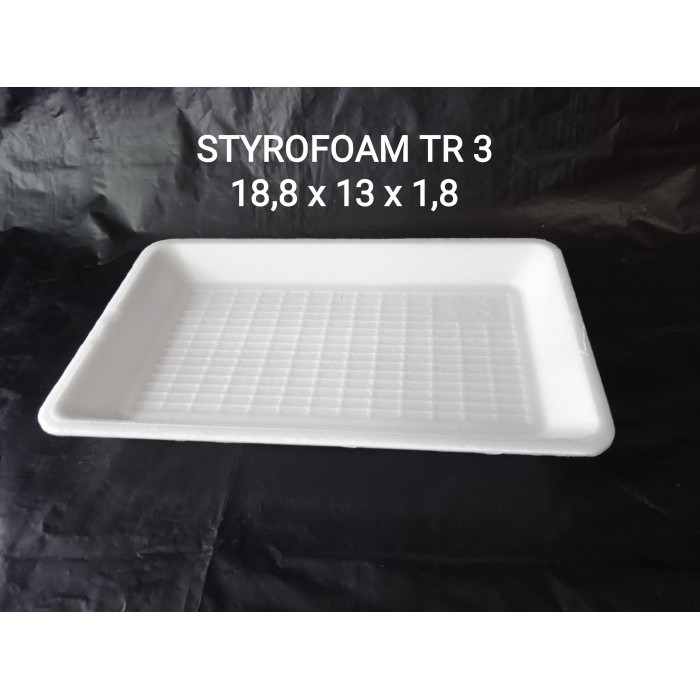 Tray Styrofoam Tr 3/Styrofoam Tray Buah Daging Ayam Sayur Isi 250 Pcs