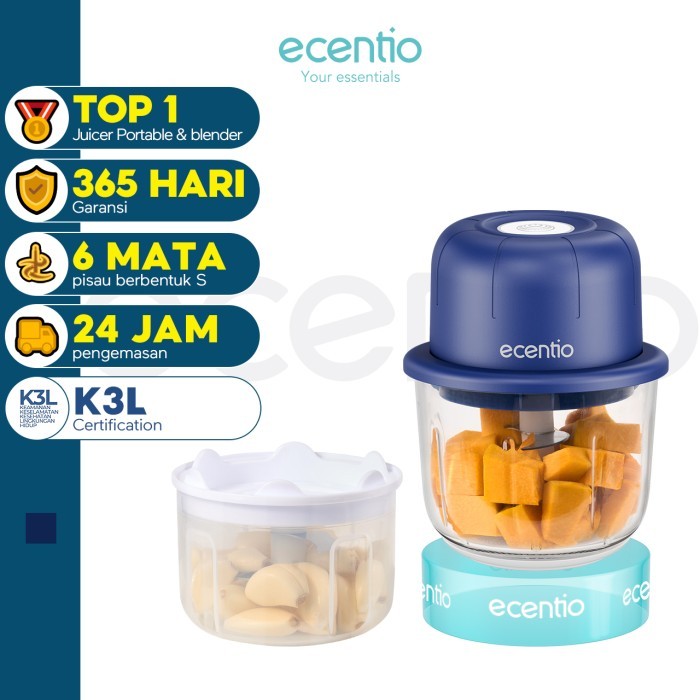 

DISKON ecentio Kaca Mini Chopper Blender Portable 6 pisau+3 pisau 350ml+250ml Bumbu kapsul Alat 304