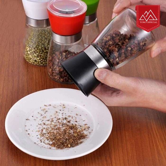 

TERLENGKAP COLOR GLASS SALT PEPPER MILL MANUAL GRINDER GILINGAN LADA MERICA BUMBU