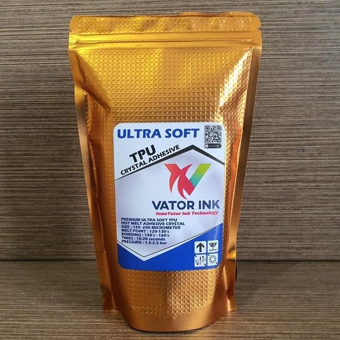 

Promo VATOR TPU ULTRASOFT 250gr CRYSTAL DTF ADHESIVE LEM SABLON PLASTISOL COD