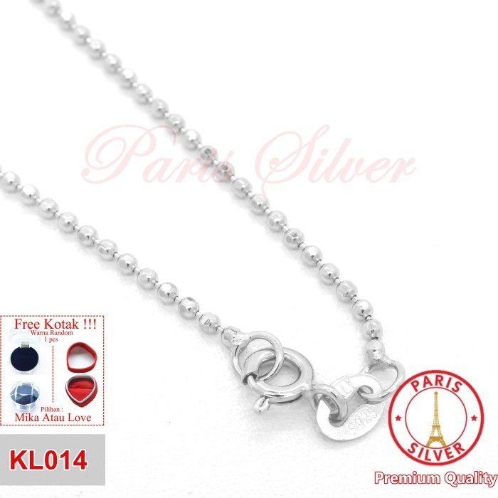

CUCI GUDANG Kalung Biji Lada Perak Silver 925 Lapis emas putih disco ball
