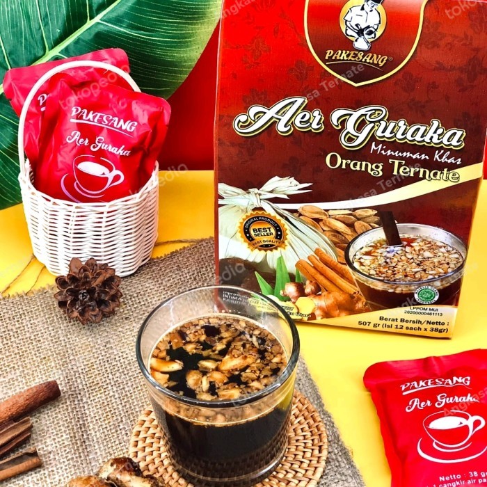 

TERBAIK Aer Guraka JUMBO 12 sachet / Air Jahe Oleh-oleh khas Ternate