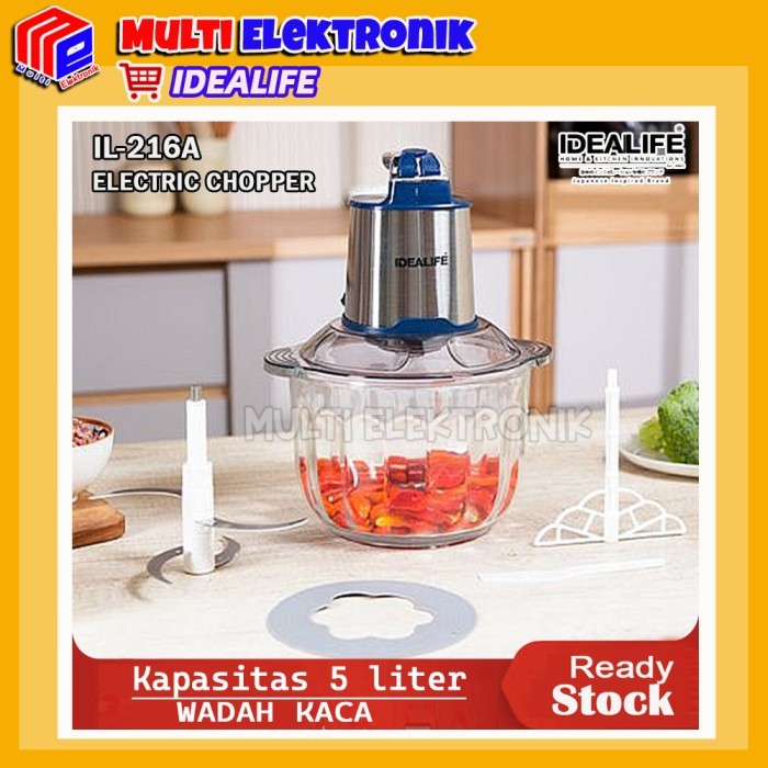 

DISKON IDEALIFE Chopper IL-216A - Penghancur Pencincang Daging Sayuran Bumbu Bahan Makanan dan Es