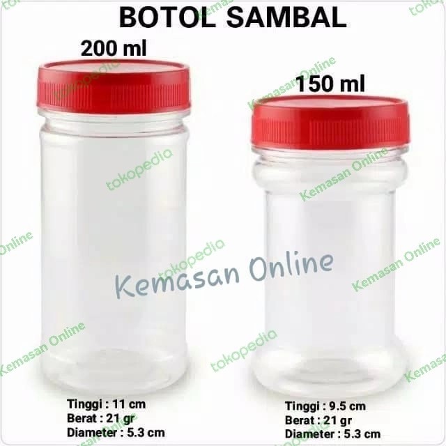 

SPECIAL 150ml/200ml Toples Plastik Botol Sambal,Bumbu Tabur Dapur