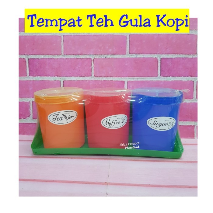 

TERLENGKAP Tempat Teh Gula Kopi 3in1 Tempat Bumbu Seasoning Coffee Tea Sugar