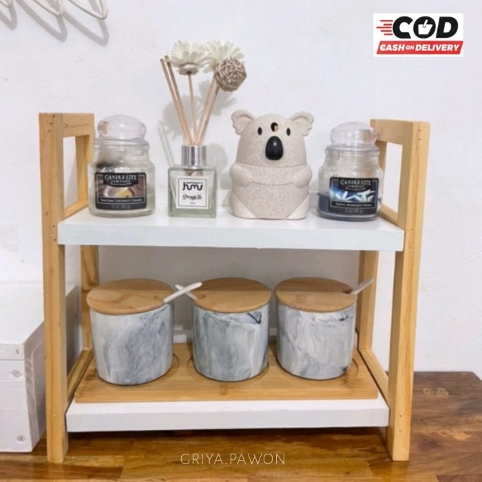 

NEW Rak bumbu dapur 2 susun tempat bumbu rak kosmetik buku rak serbaguna