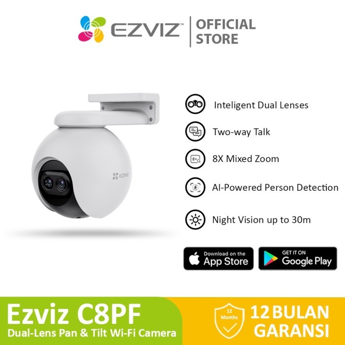 Terlaris Ezviz C8Pf 2Mp Smart Home Dual Lens Ip Camera Zoom Outdoor Cctv