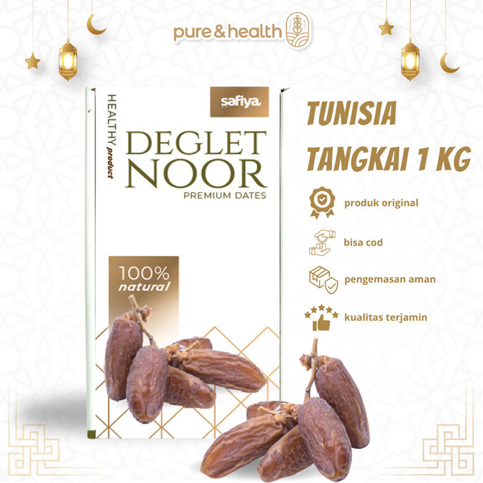 

Cuci Gudang Kurma Tunisia Tangkai 1 Kg Deglet Noor Natural Premium Dates