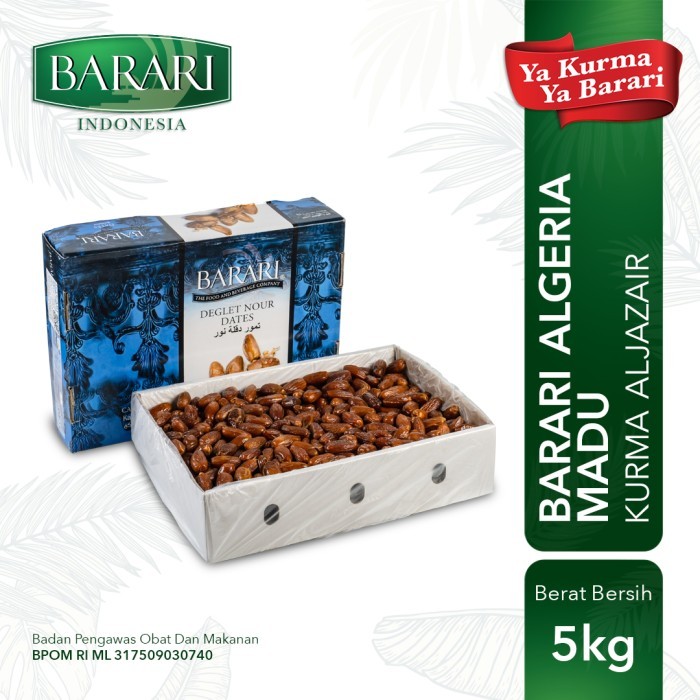 

Diskon Kurma Barari Deglet Nour Processed (Madu) 5Kg Algeria