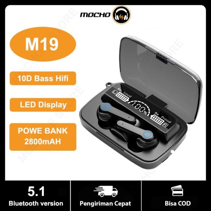 Original Mocho Headset Bluetooth M19 Tws Wireless Earphones Bluetooth 5.1