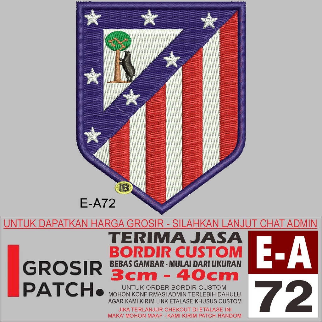 PATCH BORDIR LOGO E-A72 BOLA LALIGA SPANYOL ATLETICO MADRID - GROSIRPATCH REVIEW/TESTIMONI
