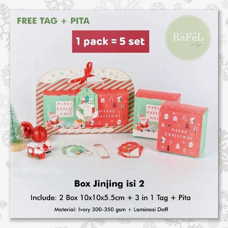 

TERLARIS 5 Set Box Jinjing Natal 2 Toples 200 Gr 250 Gr dvc-78