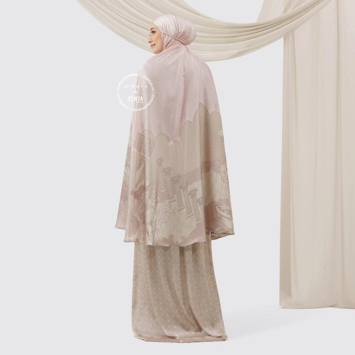 Mukena Travel Printing Miraya x Senya Talavera Silk Pink lembut premium