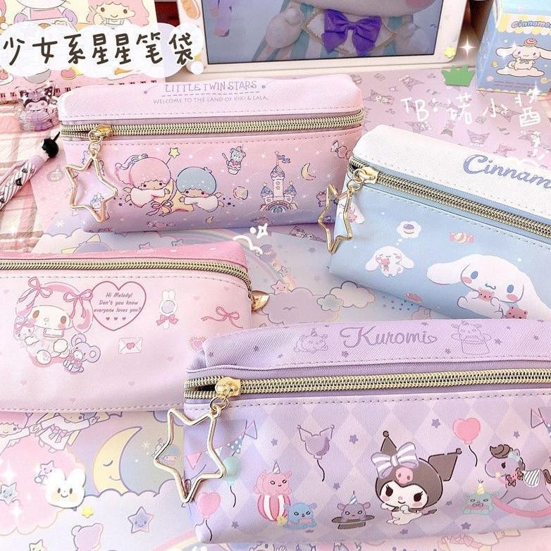 

ORIGINAL tempat pensil terbaru 2 sisi / kotak pensil sanrio terbaru /pencil case cinnamoroll kueomi melody 2 sekat rt-4