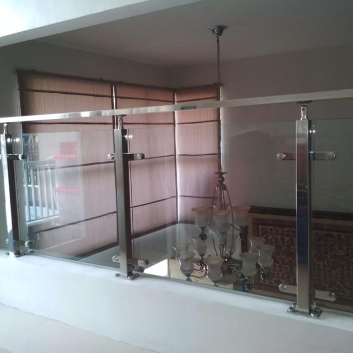 Tiang Railing Tangga/Balkon Kaca/Pagar Tangga Kaca/ Railing Kaca Terbaik