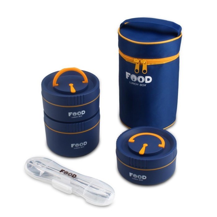 Kotak Makan Rantang 3 Susun Set Dengan Tas Dan Alat Makan