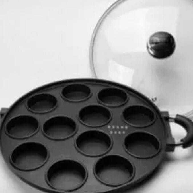 cetakan kue 12 lubang datar + tutup kaca murah HC