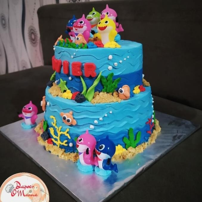 || PROMO  ~`~ kue ulang tahun baby shark topper mainan ||~~~
