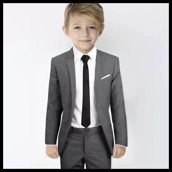 terbaru jas blezer anak laki laki 2-13thn - abu-abu, 3-4 tahun promo