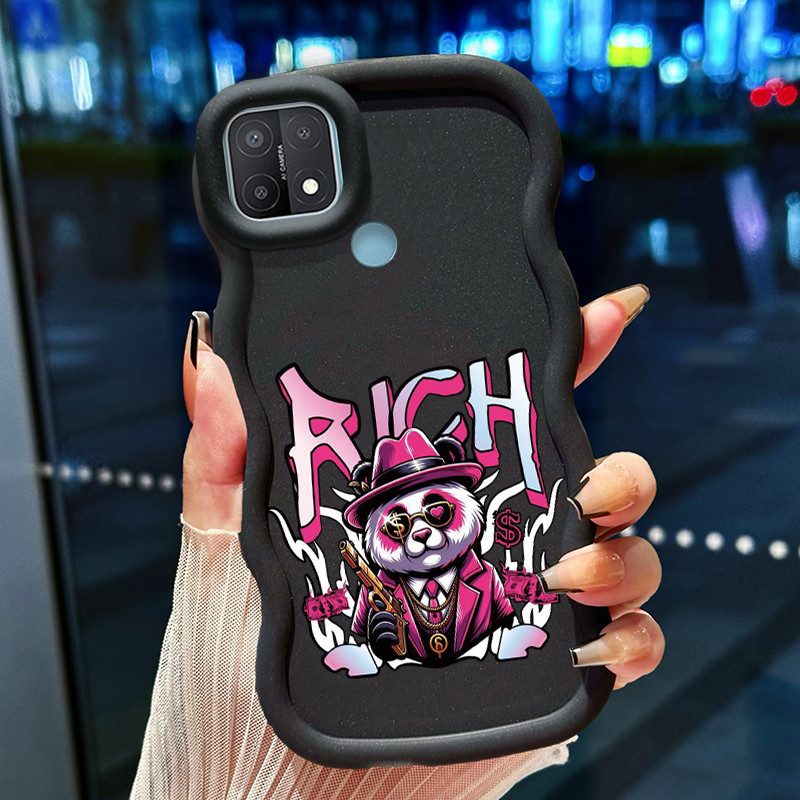 Casing Hp Untuk OPPO A15 A15s A35 4G Case Casing HP Softcase pola beruang Pink Kasing seri Warna Mac