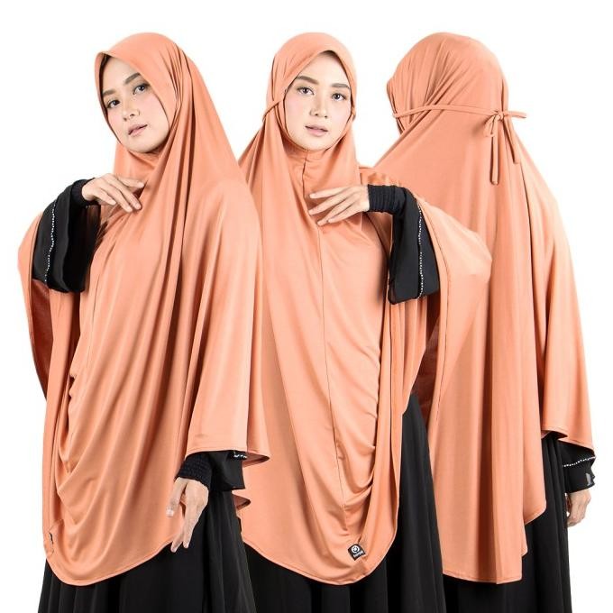 Bajuyuli Jilbab Jumbo Syari Bergo Maryam Polos Jersey - Orange