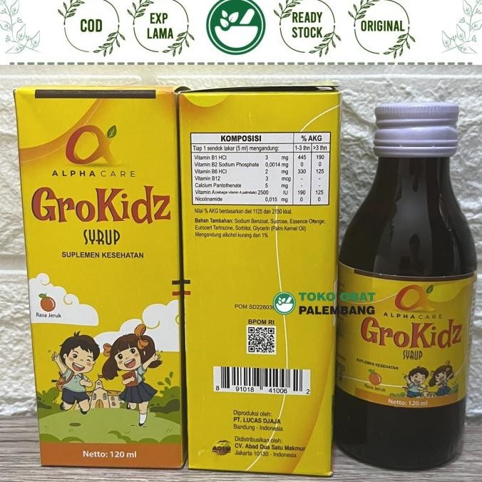 

SALE! ALPHACARE GROKIDZ SYRUP 120ML SIRUP MULTIVITAMIN ANAK GROW KIDS JERUK