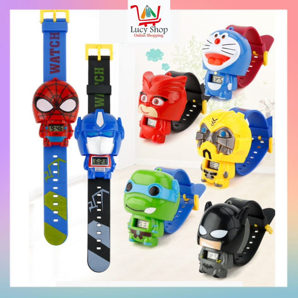 TERBARU Jam Tangan Anak Karakter Kartun Murah Kepala Robot Superhero