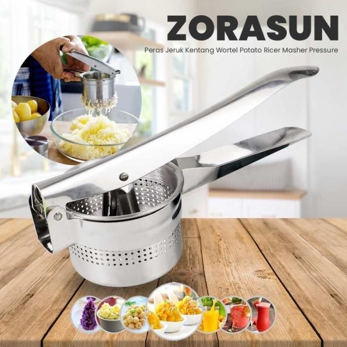 

SALE! PERAS JERUK KENTANG WORTEL POTATO RICER MASHER SILVER