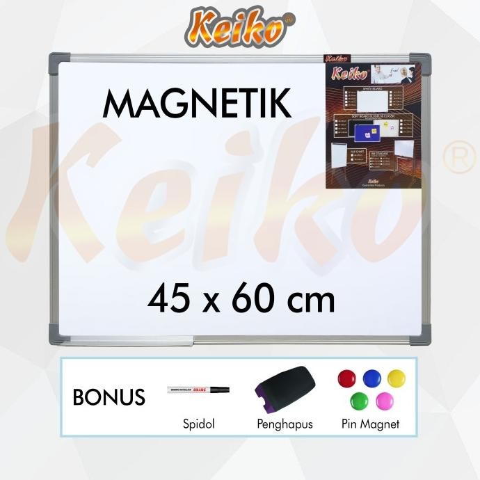 

Papan Tulis Whiteboard Gantung Magnet Single Face Keiko 45 x 60 cm