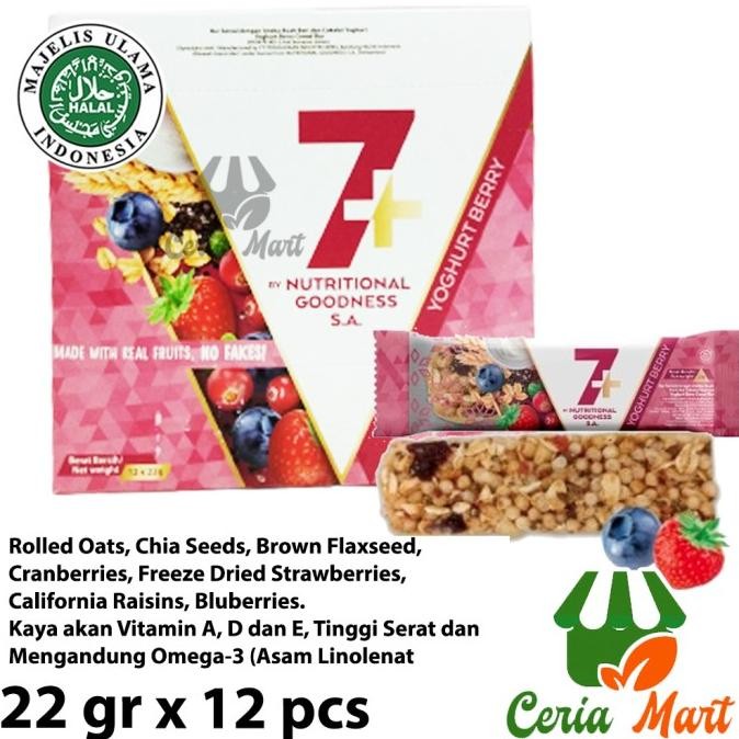 

Terlaris Granola Bar 7+ Yoghurt Berry Seven Plus Box 12S Pcs Berry Snack Diet Ready Stok