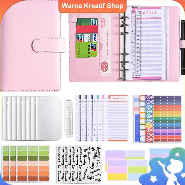 

ZOE BINDER DENGAN SARAF KERTAS KAS BUDGET BINDER LEMBARAN BIAYA A6 BINDER TABUNGAN BUDGETING KULIT PU PERENCANA ANGGARAN PENGORGANIS
