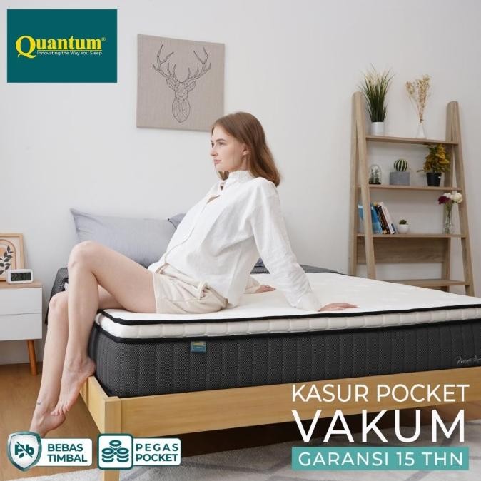 Kasur Pocket Vakum Quantum - Bonus Sprei & Bantal