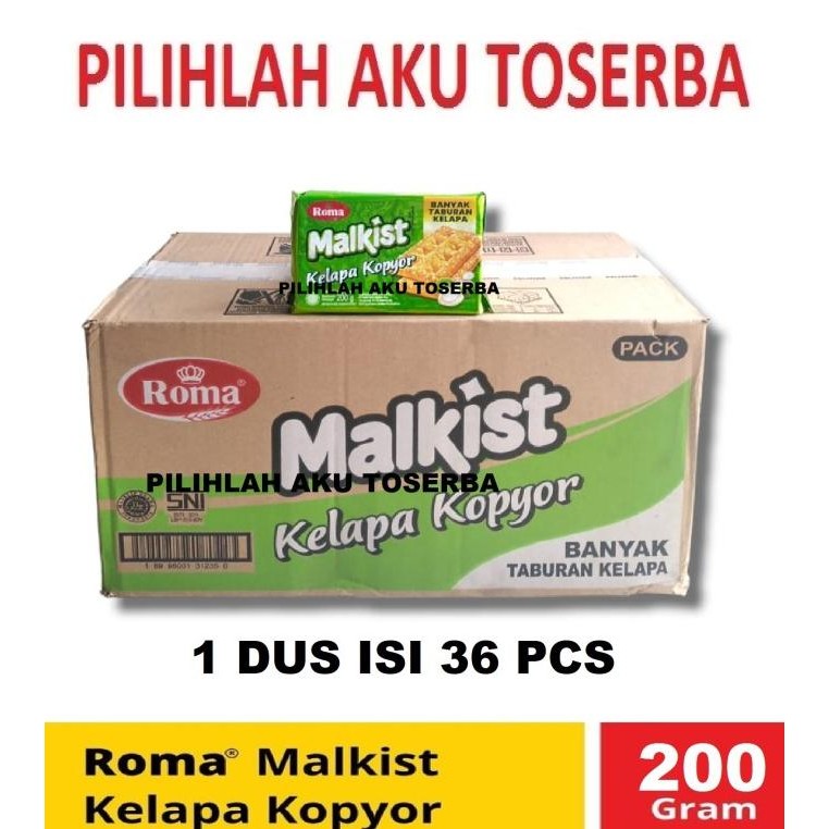 

Ele Biskuit Roma Malkist Kelapa Kopyor 200 Gr - ( 1 Dus Isi 36 Pcs )