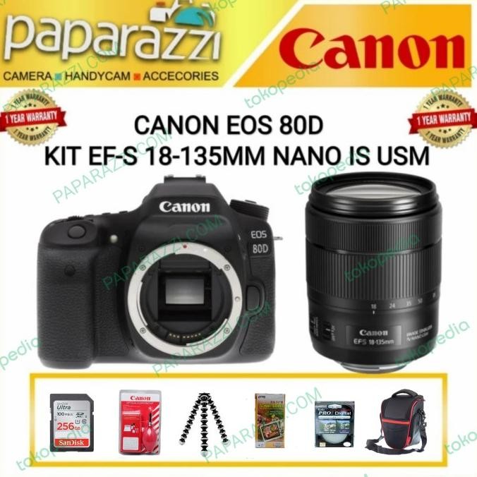 Canon Eos 80D Kit 18-135 Mm Nano Is Usm/Kamera Canon 80D Kit 18-135 Mm