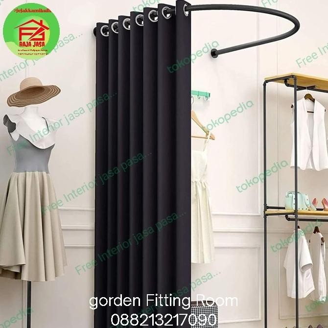 Gorden Kamar Ganti / Ruang Fitting – Bahan Tebal Anti Tembus, Warna Elegan